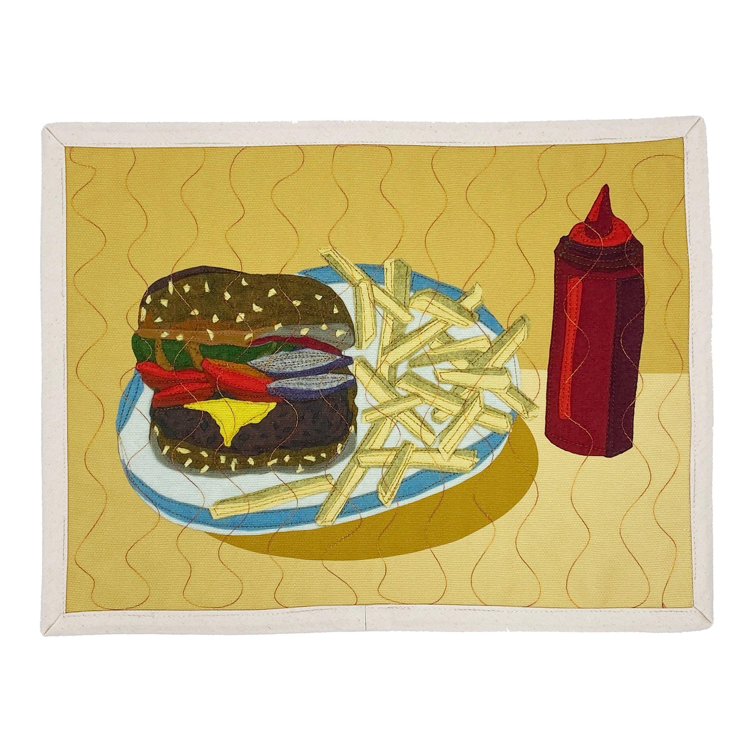 Hamburger Canvas Placemat Biscuit Home hamburger-canvas-placemat-biscuit-home