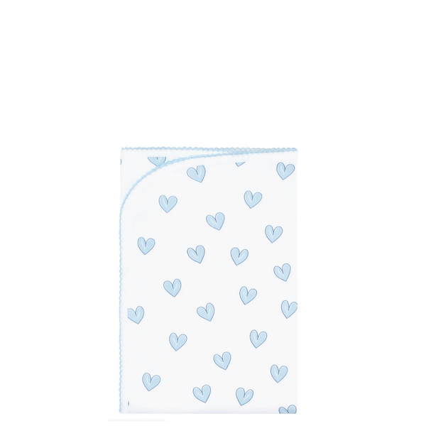 Blue Heart Print Blanket