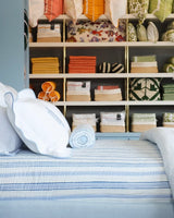 Martha Stripe Quilt Blue