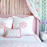 Red Pique Scallop Shams