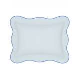 Soft Blue & Cornflower Linen Scallop Shams