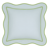 Soft Blue & Thyme Linen Scallop Shams