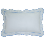 Soft Blue & Cornflower Linen Scallop Shams