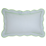 Soft Blue & Thyme Linen Scallop Shams