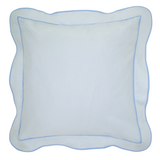 Soft Blue & Cornflower Linen Scallop Shams