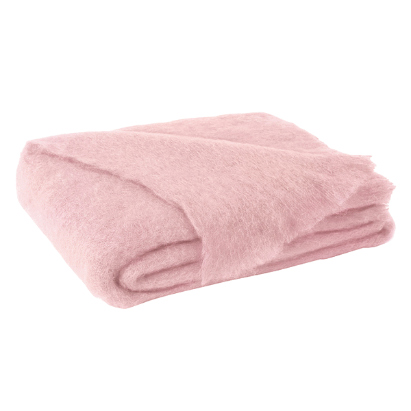 Mohair Throw Pale Pink Biscuit Home