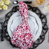 Field of Flowers Dinner Napkin Ruby