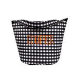 Black Gingham Halloween Treat Bucket