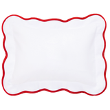 Red Pique Scallop Shams