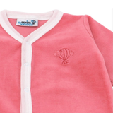Coral Velvet Baby Footie