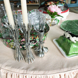 Asparagus Pewter Candlestick, pair