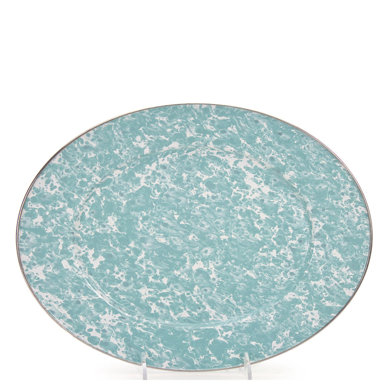 Sea Glass Blue Spatter Enamelware