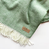 Italian Herringbone Throw, Olive