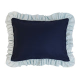 Navy + Soft Blue Ruffle Boudoir Sham
