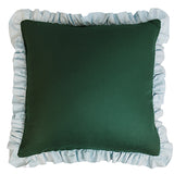 Hunter Green + Soft Blue Ruffle Sham