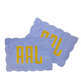 Periwinkle Linen Scallop Cocktail Napkins, set of 2