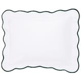 Hunter Green Pique Scallop Shams