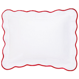 Red Pique Scallop Shams