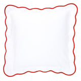 Red Pique Scallop Shams