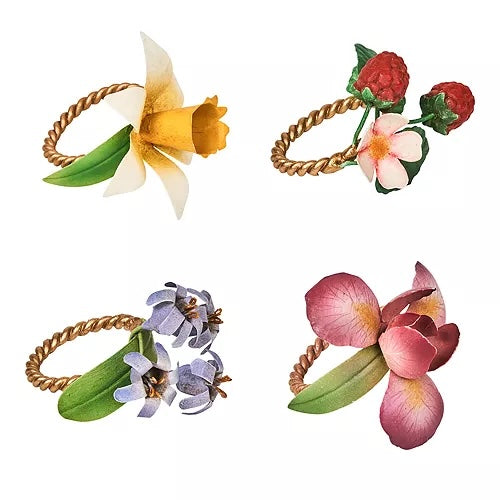 Meadow Walk Floral Napkin Ring, Set of 4
