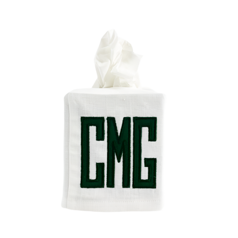 Monogrammed Tissue Box Cover