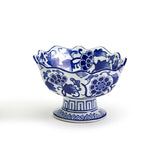 Blue & White Scalloped Footed Bowl