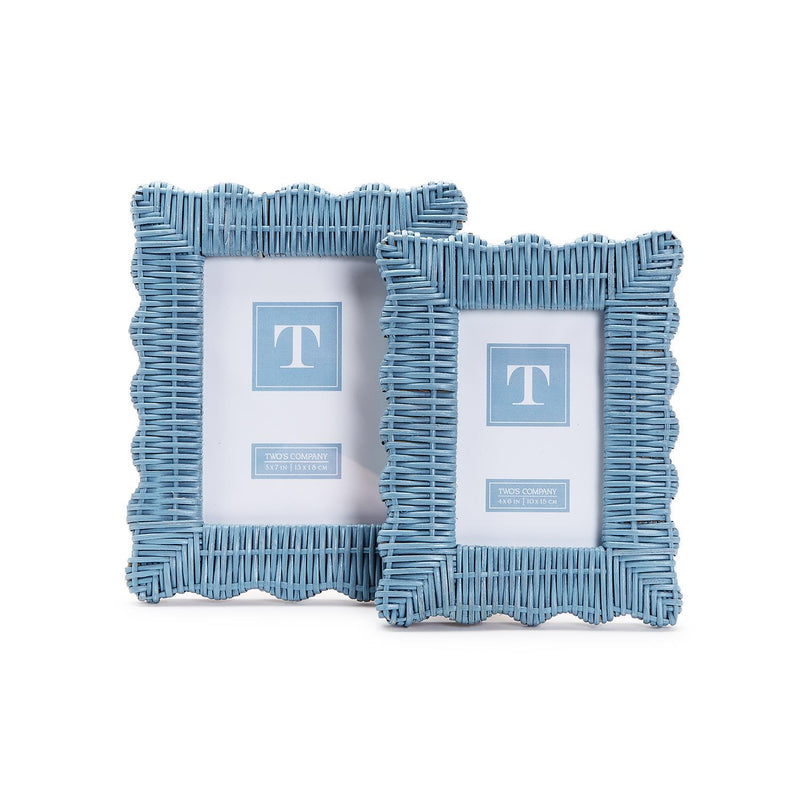 Blue Wicker Scallop Frame