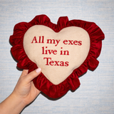 Frilly Heart Needlepoint Pillow