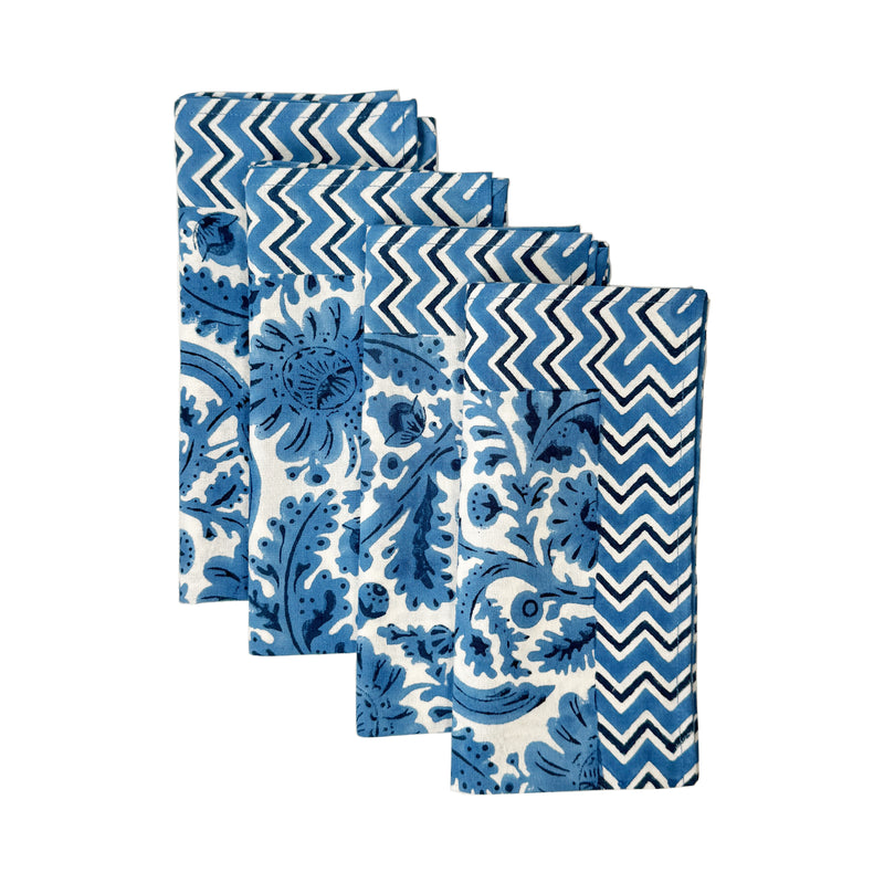 Blue Pheasant Dinner Napkins, set of 4