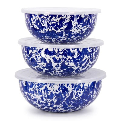 Cobalt Blue Spatter Enamelware