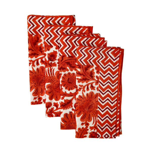 Coral Pheasant Dinner Napkins, set of 4