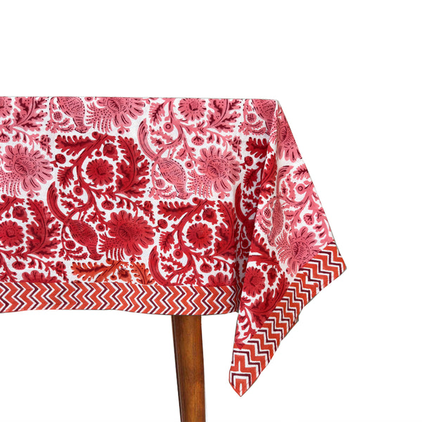 Coral Pheasant Tablecloth