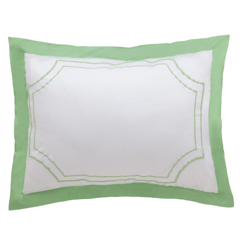 Green Block Border Shams