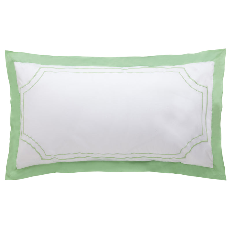 Green Block Border Shams