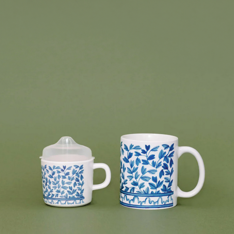 Blue and White Mama & Me Cup Set