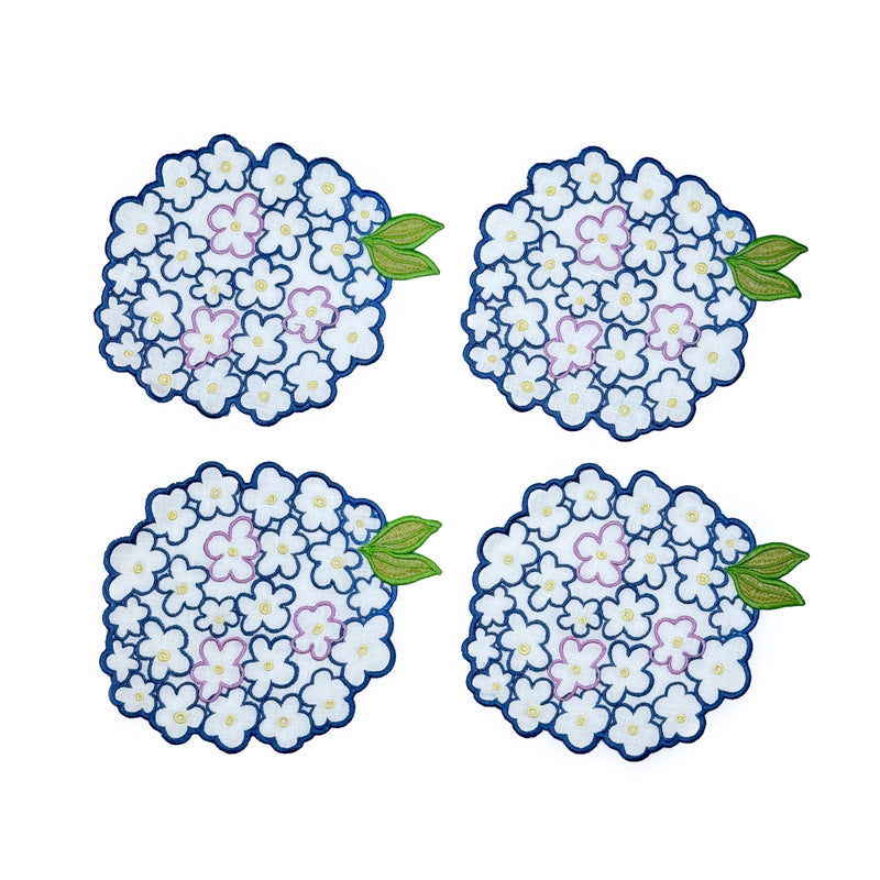 Hydrangea Cocktail Napkins, set of 4