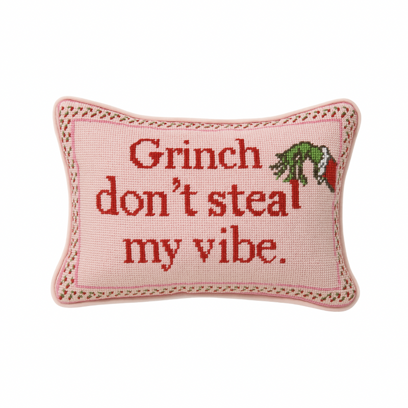 Grinch Needlepoint Pillow