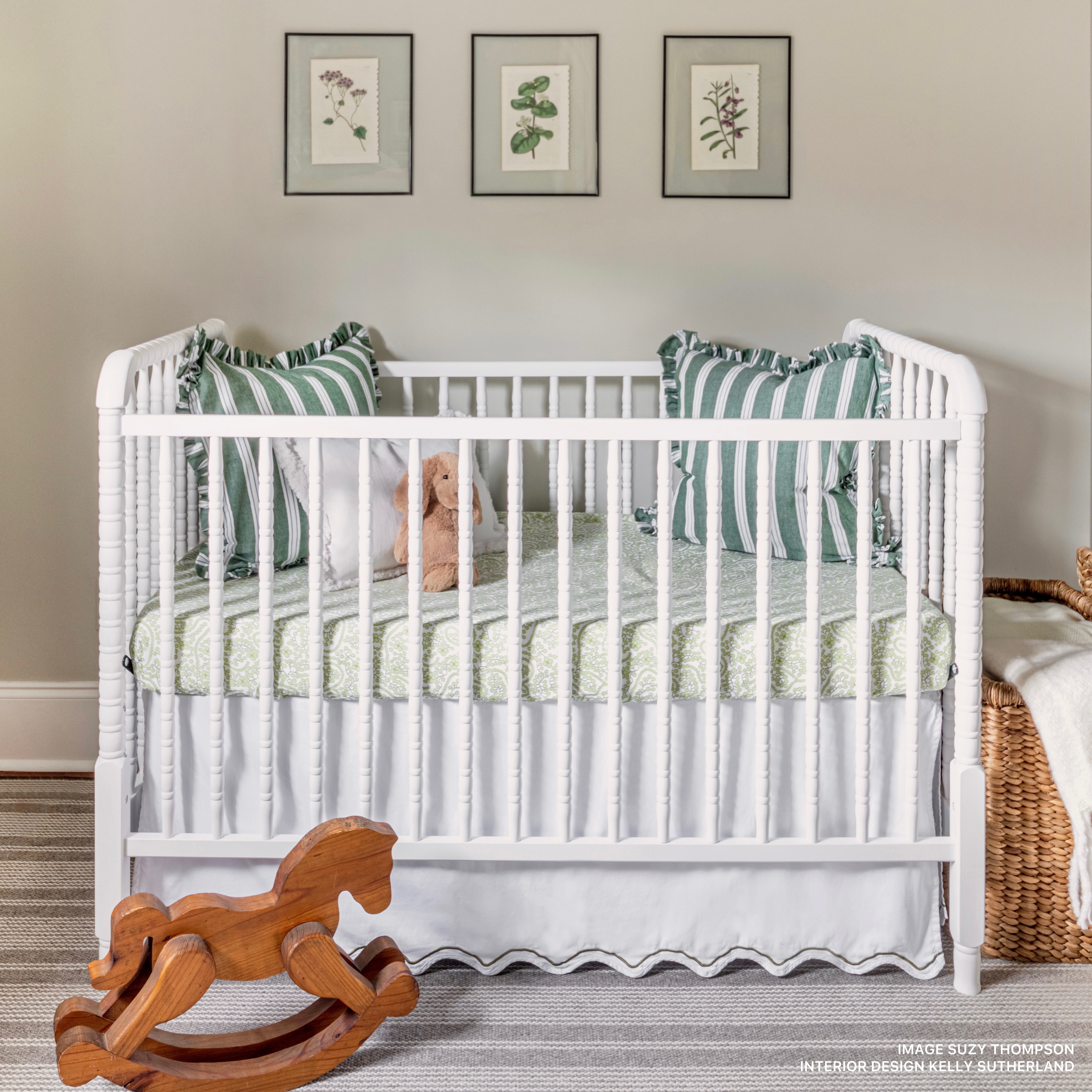 Shelby Green Crib Sheet – Biscuit Home