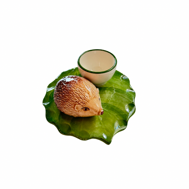 Majolica Hedgehog Egg Cup