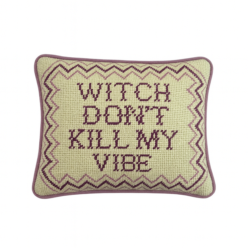 Witch Don't Kill My Vibe Needlepoint Pillow