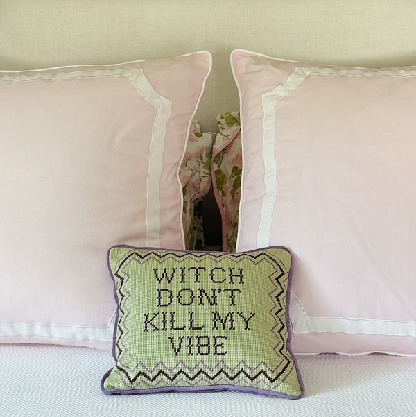 Witch Don't Kill My Vibe Needlepoint Pillow