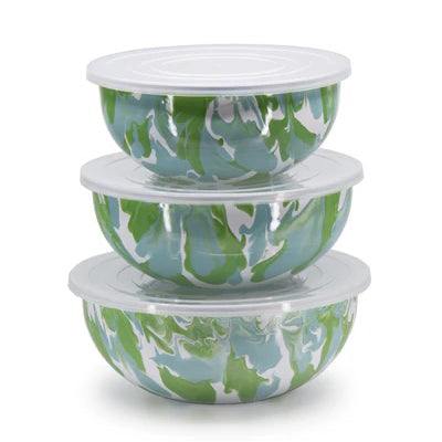 Green & Blue Marbled Enamelware