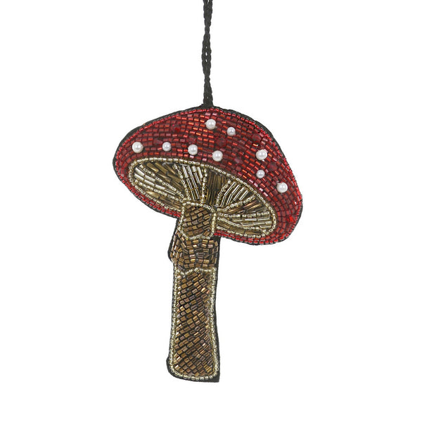 Beaded Mushroom Ornament