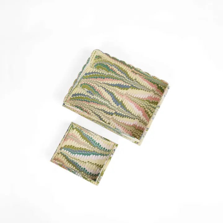 Marbled Rectangle Scallop Tray Set
