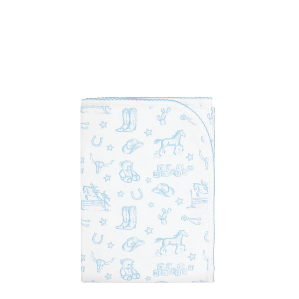 Blue Lone Star Toile Baby Collection