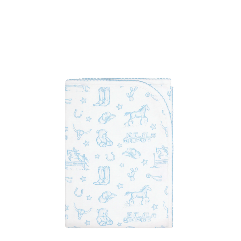 Blue Lone Star Toile Baby Collection