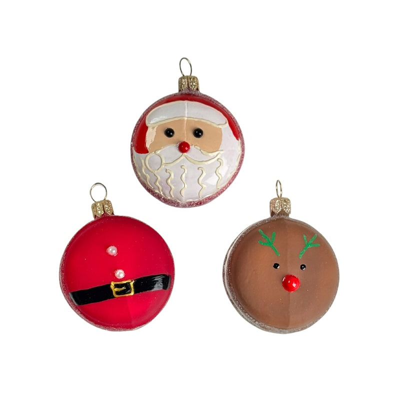 Holiday Macaron Ornament, set of 3