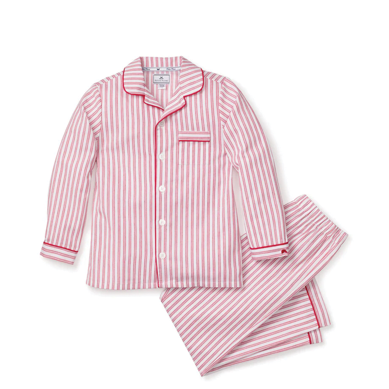 Kid's Antique Red Ticking Stripe Pajama Set
