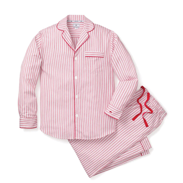 Men's Antique Red Ticking Stripe Pajama Set