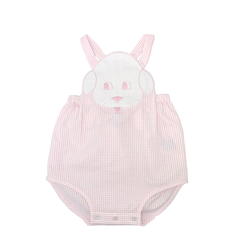 Pink Check Puppy Sunsuit
